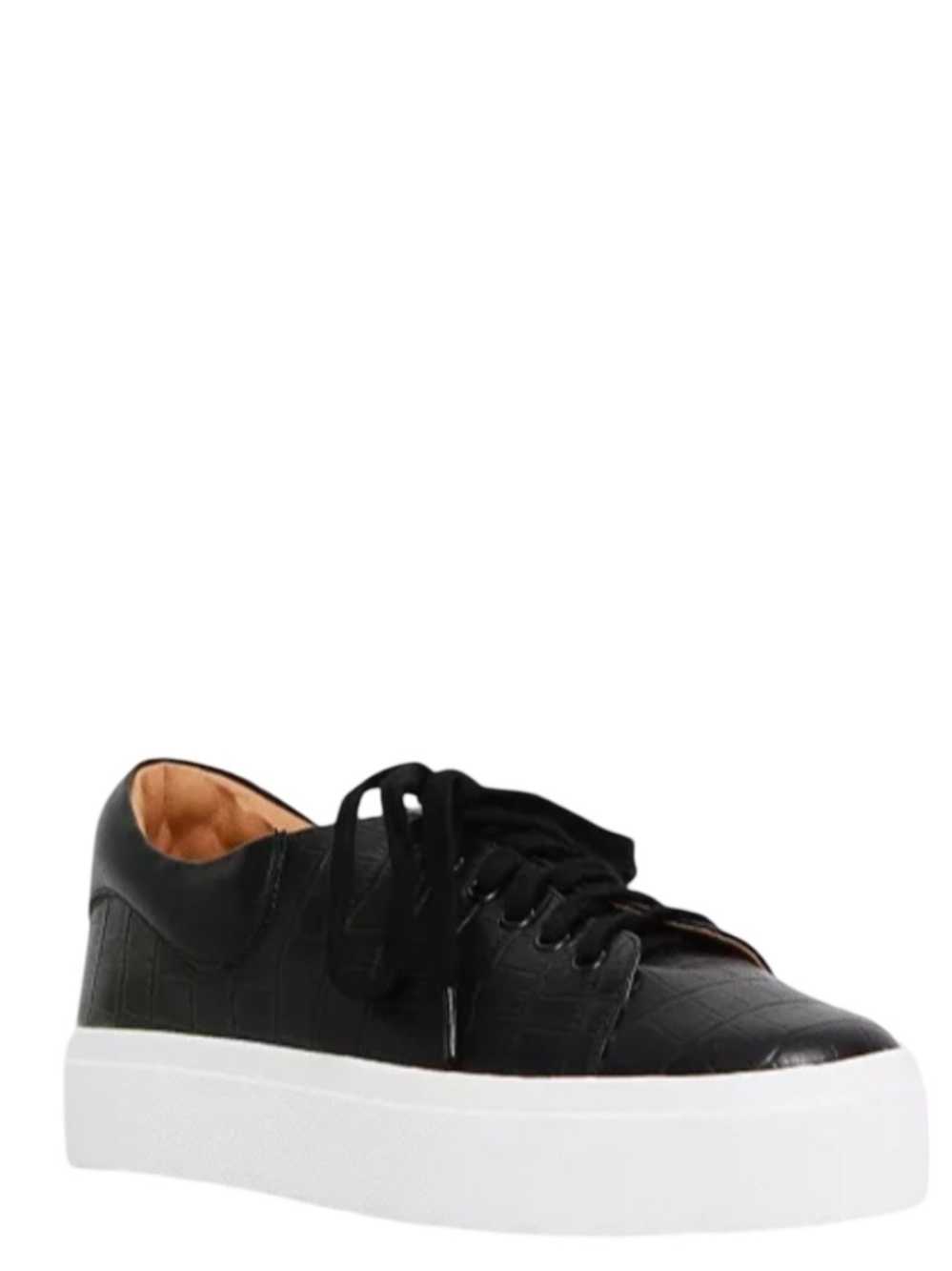 Black Low-Top Platform Sneakers for Men - Picture 3 of 4